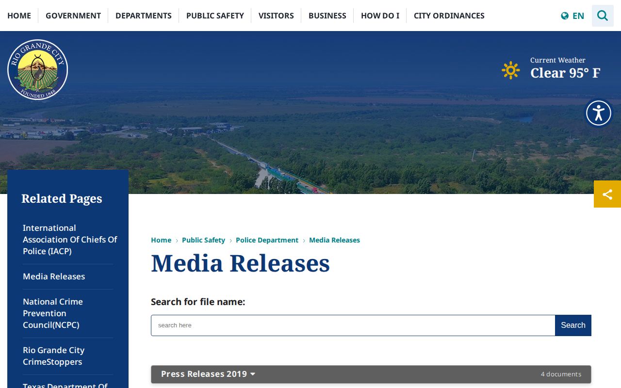 Rio Grande City arrest record media release archive