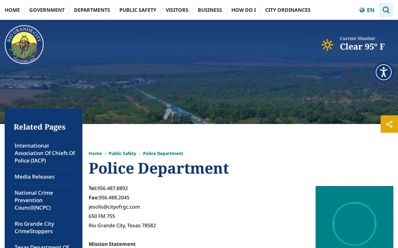 Rio Grande City arrest record source at the official police department